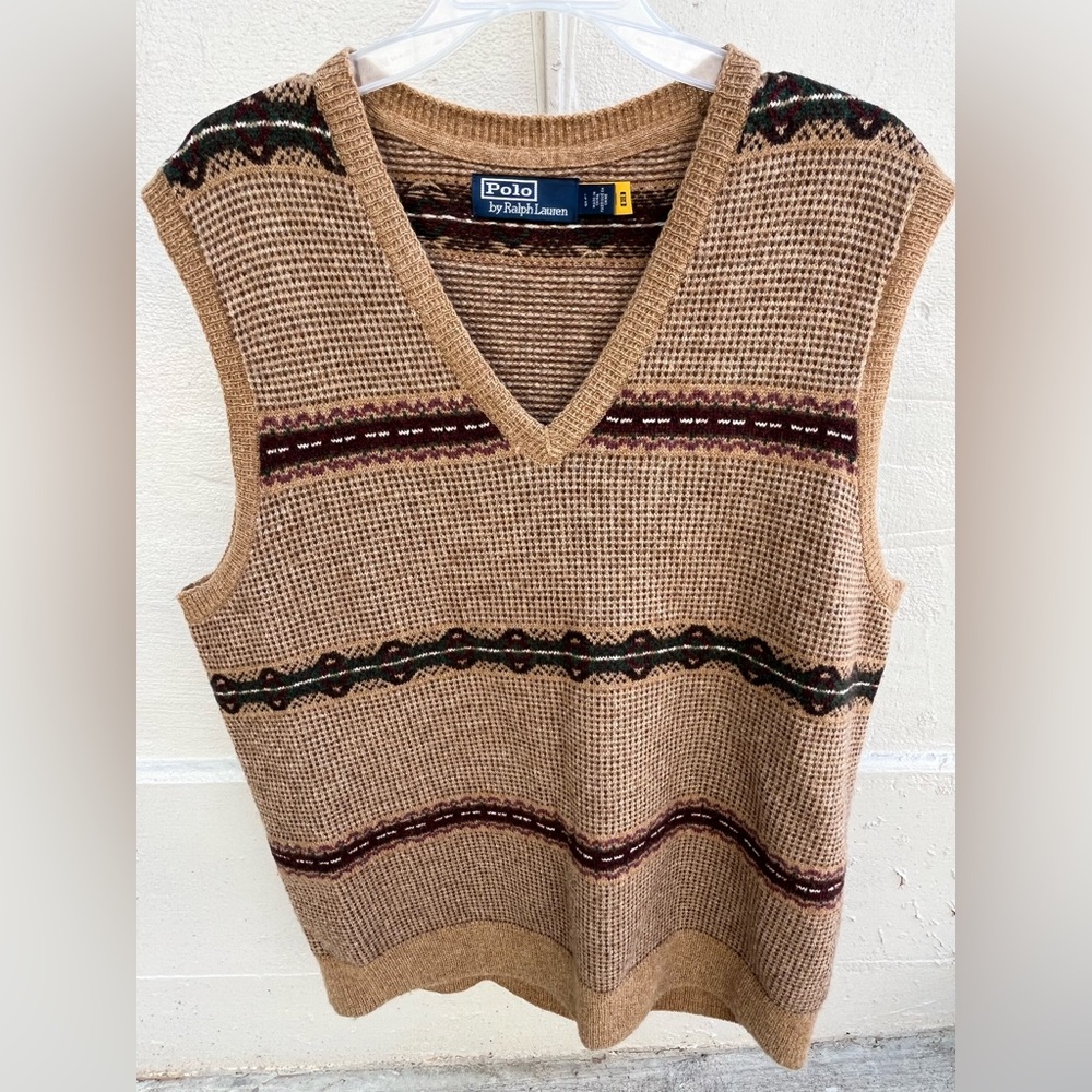 Polo Ralph Lauren 100% Wool Classic Pull Over Sweater Vest Mens Size Large